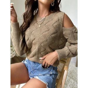 Cold Shoulder Chunky Sweater